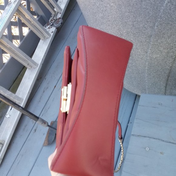 Michael Kors Cece Chevron Quilted Leather Chain Medium Shoulder Bag Purse Berry - Picture 5 of 13